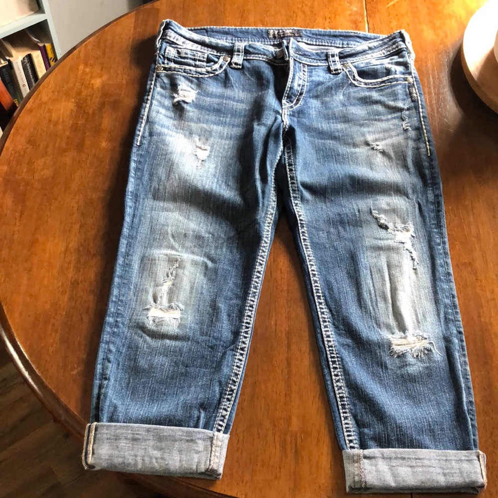 Silver Capri Jeans